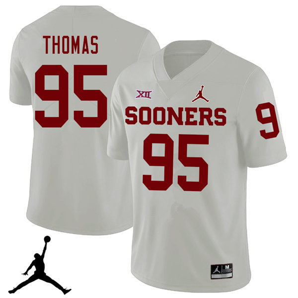 Oklahoma Sooners #95 Isaiah Thomas 2018 College Football Jerseys Sale-White